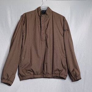 DryJoy by FootJoy Golf Jacket Mens Large Tan/Black Pullover Water Resistance